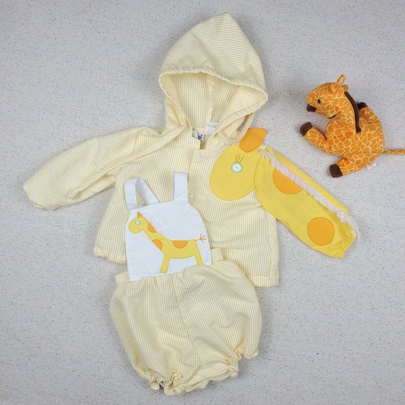 Vintage Giraffe Sunsuit & Jacket Set 12 months